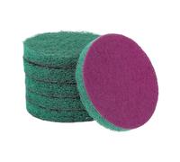 sourcing map 6pcs Scrubber Scouring Pads 180 Grits 5 Inch Drill Power Brush Hoop and Loop Surface Conditioning Disc Drill Scuffing Disc Scrub Pads for Home Kitchen Cleaning, Green