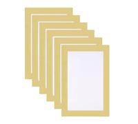 sourcing map 6pcs Self Adhesive Magnetic Poster Frame Wall Sign Holder, 4"x6" Magnetic Picture Frame Document Display Window Sign Wall Mount for Home Office Store Restaurant,Gold