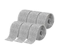 sourcing map 6pcs Self-Adhesive Rhinestone Ribbon Crystal Diamond Bling Strips with 2 mm Rhinestone for DIY Arts Crafting Wedding Party Car Phone Decoration, Mineral Silver