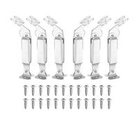 sourcing map 6Pcs Self-Balancing Lid Support Hinges, 6.42" x 1.22" Iron Folding Hardware Hinge with Screws, Light Duty Spring Hinges for Cabinet Box Furniture Storage Door, Silver