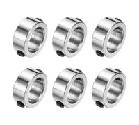 sourcing map 6pcs Set Screw Collars 10mm Bore 304 Stainless Steel Shaft Collars, 15mm OD, 6mm Width Axle Collar Clamp for Linear Rod Shaft Guide