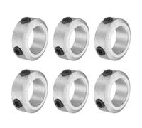 sourcing map 6Pcs Set-Screw Collars 10mm Bore, Aluminum Alloy Shaft Collars, 16mm OD, 6mm Width Axle Collar Clamp for Linear Rod Shaft Guide