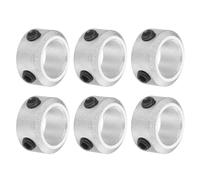 sourcing map 6Pcs Set-Screw Collars 10mm Bore, Aluminum Alloy Shaft Collars, 16mm OD, 8mm Width Axle Collar Clamp for Linear Rod Shaft Guide
