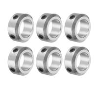 sourcing map 6Pcs Set-Screw Collars 15mm Bore, Aluminum Alloy Shaft Collars, 24mm OD, 10mm Width Axle Collar Clamp for Linear Rod Shaft Guide