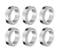 sourcing map 6Pcs Set-Screw Collars 35mm Bore, Aluminum Alloy Shaft Collars, 50mm OD, 15mm Width Axle Collar Clamp for Linear Rod Shaft Guide