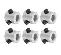 sourcing map 6Pcs Set-Screw Collars 4mm Bore, Aluminum Alloy Shaft Collars, 8mm OD, 8mm Width Axle Collar Clamp for Linear Rod Shaft Guide