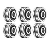 sourcing map 6Pcs SG66-2RS-10 Deep U Groove Ball Track Guide Bearing 6mm x 22mm x 10mm Double Sealed Pre-Lubricated GCr15 High Carbon Chrome Bearings for Dual-Axis Guide Rails (ABEC5)