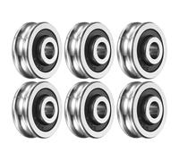 sourcing map 6Pcs SG66-2RS-8 Deep U Groove Ball Track Guide Bearing 6mm x 22mm x 8mm Double Sealed Pre-Lubricated GCr15 High Carbon Chrome Bearings for Dual-Axis Guide Rails (ABEC5)