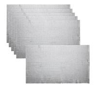 sourcing map 6pcs Shiny Mirror Placemats, 11.8" x 17.7" Silver Retro Square Sparkle Place Mats for Dinner Table Disco Table Decor for Birthday Bachelorette Dance Party
