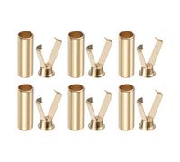 sourcing map 6Pcs Shoelace Tips Alloy Shoelace Head, Gold Tone Cylindrical Shoe Lace Ends Cords End Tip Metal Aglets Replacement Head for Shoestring