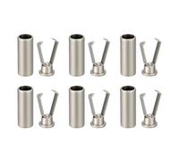 sourcing map 6Pcs Shoelace Tips Alloy Shoelace Head, Silver Tone Cylindrical Shoe Lace Ends Cords End Tip Metal Aglets Replacement Head for Shoestring Clothes