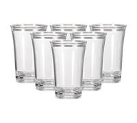 sourcing map 6pcs Shot Glasses 1.2oz Polystyrene Shot Glasses Ombre Multicolored Shot Glasses Bulk for Cocktail Round Shot Glasses Spirits Liquors, Transparent