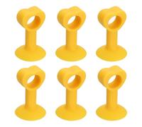 sourcing map 6Pcs Silicone Door Handle Stopper, Suction Cup Door Stops Wall Protector No Drilling Anti-Collision Door Handle Bumpers for Bedroom Bathroom Office Furniture, Yellow 2.2x1.4