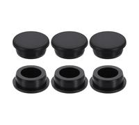 sourcing map 6Pcs Silicone Hole Plug, Waterproof Round Rubber Stoppers Bottle Seal Plugs Tube Pipe End Caps for 29mm/1.14" Hole for Bathtub Bottle, Black