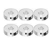 sourcing map 6pcs Single Split Clamp-On Shaft Collar 10mm Bore One-Piece Clamping Collar, 30mm OD, 10mm Thickness, Aluminum Alloy Set Screw Split Collar Clamp