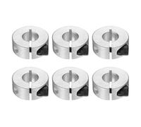 sourcing map 6pcs Single Split Clamp-On Shaft Collar 12mm Bore One-Piece Clamping Collar, 30mm OD, 12mm Thickness, Aluminum Alloy Set Screw Split Collar Clamp