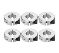 sourcing map 6pcs Single Split Clamp-On Shaft Collar 14mm Bore One-Piece Clamping Collar, 30mm OD, 10mm Thickness, Aluminum Alloy Set Screw Split Collar Clamp