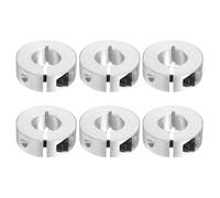 sourcing map 6pcs Single Split Clamp-On Shaft Collar 16mm Bore One-Piece Clamping Collar, 35mm OD, 12mm Thickness, Aluminum Alloy Set Screw Split Collar Clamp