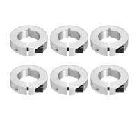 sourcing map 6pcs Single Split Clamp-On Shaft Collar 25mm Bore One-Piece Clamping Collar, 45mm OD, 12mm Thickness, Aluminum Alloy Set Screw Split Collar Clamp