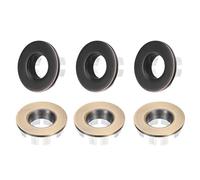 sourcing map 6pcs Sink Overflow Ring Set, Bathroom Kitchen Basin Trim Bath Sink Hole Round Brass Overflow Drain Cover Insert in Hole (Bronze, Brushed Black)