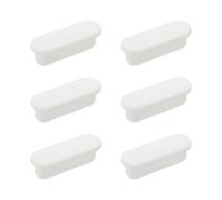 sourcing map 6Pcs Sink Overflow Ring, Universal Sink Overflow Drain Cover, Insert in Hole Silicone Cap Oval Caps for Bathroom Kitchen Basin Wash Basin, White
