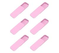 sourcing map 6Pcs Slide Top Tin Containers, Mini Metal Empty Tins Box with Sliding Lids, 3.1"x1.3"x0.4" Rectangular Storage Organizers for Lip Balm, Solid Perfume, Small Items, Pink