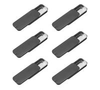 sourcing map 6Pcs Slide Top Tin Containers, Mini Metal Empty Tins Box with Sliding Lids, 3.1"x1.3"x0.4" Rectangular Storage Organizers for Lip Balm, Solid Perfume, Small Items, Black