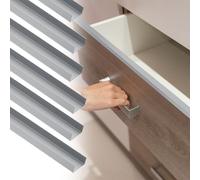 sourcing map 6pcs Slip on Cabinet Door Protector, 18" Length Aluminum Alloy Edge Guard, Metal Drawer Edge Protector for 3/4" Thick Kitchen Cabinets Frame, Matt Silver