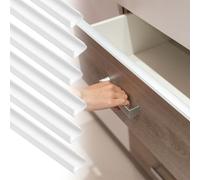 sourcing map 6Pcs Slip on Cabinet Door Protector, 18" Length PVC Edge Guard, Plastic Drawer Edge Protector for 1/2"- 9/16" Thick Kitchen Cabinets Door, White