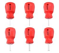 sourcing map 6pcs Small Hex Screwdriver Set 2/2.5/3/4/5/6mm S2 Steel Magnetic Head Metric Mini Flat Head Hexagon Screw Driver with Non-Slip Handle for Tight Spaces Hand Tools, Silver
