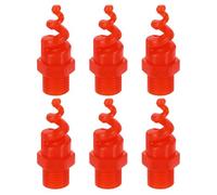 sourcing map 6Pcs Spiral Cone Nozzles, 1/4" Male PP Plastic Dust Remove Sprayer Atomization Sprinkler for Garden Watering Fire Proof Gas Cooling, Red