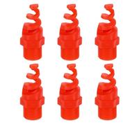 sourcing map 6Pcs Spiral Cone Nozzles, 3/8" Male PP Plastic Dust Remove Sprayer Atomization Sprinkler for Garden Watering Fire Proof Gas Cooling, Red