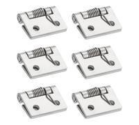 sourcing map 6Pcs Spring Hinge, 1" Length 304 Stainless Steel Spring Loaded Hinges, Self-Closing Cabinet Hinges for Left and Right Hand Doors Cabinet Closet DIY Hardware, Silver (Exterior)