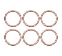 sourcing map 6Pcs Spring O Rings 1 1/2" Round Trigger Metal Snap Hook Circle Rose Gold Key Ring Clip Keychain for Bags Handbag Purses Keyring