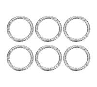 sourcing map 6Pcs Spring O Rings 1 1/4" Round Trigger Metal Snap Hook Circle Silver Key Ring Clip Keychain for Bags Handbag Purses Keyring