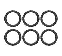 sourcing map 6Pcs Spring O Rings 1" Round Trigger Metal Snap Hook Circle Black Key Ring Clip Keychain for Bags Handbag Purses Keyring
