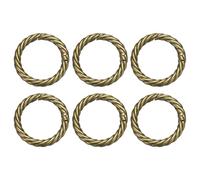 sourcing map 6Pcs Spring O Rings 1" Round Trigger Metal Snap Hook Circle Bronze Key Ring Clip Keychain for Bags Handbag Purses Keyring