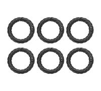 sourcing map 6Pcs Spring O Rings 3/4" Round Trigger Metal Snap Hook Circle Black Key Ring Clip Keychain for Bags Handbag Purses Keyring