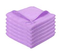 sourcing map 6Pcs Square Hand Towels, 30 x 30 cm Soft Microfiber Hanging Hand Towel with Hanging Loop Highly Absorbent Kitchen Towels for Home Bathroom Kitchen Cleaning Supplies, Light Purple