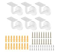 sourcing map 6Pcs Stainless Steel Hand Rail Brackets, 2.4" Flat Handrail Holder Hand Stairway Rail Bracket for Square Rail with Mounting Screw for Guardrail Staircase Banister, White
