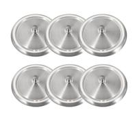 sourcing map 6Pcs Stainless Steel Mug Cover, 3.7" Universal Cup Lid Dust Prevention Brushed Surface Replacement Mug Lids for Hot Tea Home Kitchen Camping Daily Use