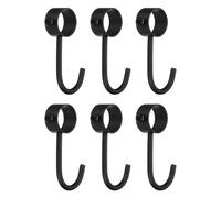 Sourcing Map 6Pcs Stainless Steel Pipe Rod Hooks, Black, 22mm/0.87" Inner Dia, Adjustable, Over Pipe/Rod, Kitchen, Closet, Wall, Garage, Outdoor