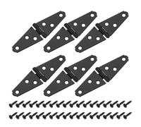 sourcing map 6Pcs Strap Hinges, 2 Inch Shed Door Hinges Heavy Duty Gate Hinge Tee Hinge with Screws for Wooden Fences Yard Doors Barn Gate, Black