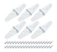sourcing map 6Pcs Strap Hinges, 2 Inch Shed Door Hinges Heavy Duty Gate Hinge Tee Hinge with Screws for Wooden Fences Yard Doors Barn Gate, Silver