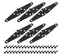 sourcing map 6Pcs Strap Hinges, 3 Inch Shed Door Hinges Heavy Duty Gate Hinge Tee Hinge with Screws for Wooden Fences Yard Doors Barn Gate, Black