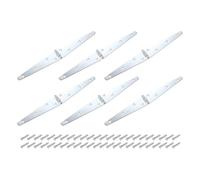sourcing map 6Pcs Strap Hinges, 6 Inch Shed Door Hinges Heavy Duty Gate Hinge Tee Hinge with Screws for Wooden Fences Yard Doors Barn Gate, Silver