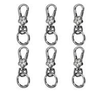 sourcing map 6Pcs Swivel Clasp Clip, Detachable Lobster Clasps with O Shape Keychain Clip Quick Release Key Ring for Jewelry Crafts Making Keychain Backpack, Metallic Black
