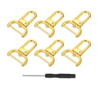 sourcing map 6Pcs Swivel Clasps Hook, 25mm(1 Inch) D Ring Detachable Snap Hook Metal Lobster Claw Clasp Hook with Screwdriver for Purse Keychain DIY Craft, Gold