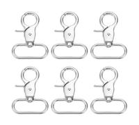 sourcing map 6Pcs Swivel Snap Hook, 32mm(1 1/4") Trigger Snap Heavy Duty Metal Lobster Claw Clasp Lanyard Clips for Straps Bags Belting Leathercraft, Silver White