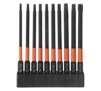 sourcing map 6pcs T10-T40 Torx Head Screwdriver Bit Set 4" (100mm) Long 1/4" Hex Shank Magnetic No Hole Tamper Proof 6 Point Star Screw Driver Drill Bits Phosphate S2 Steel with Storage Strip